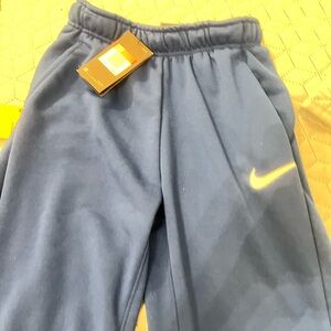 Nike Royal Blue Y size large Joggers with Yellow Accent. New & very comfortable.